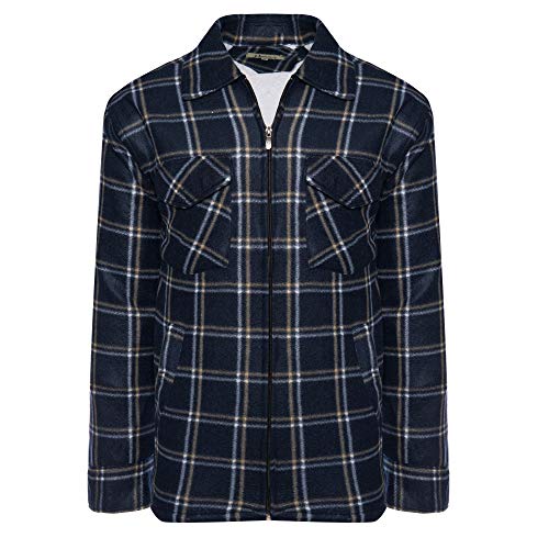 Benk Arbeitshemd Jacke gefüttert (Blau/Braun) - 2