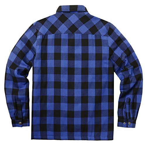 COOFANDY karierte Herren Hemdjacke, Blau/Schwarz - 3