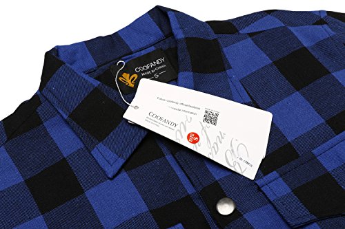 COOFANDY karierte Herren Hemdjacke, Blau/Schwarz - 4