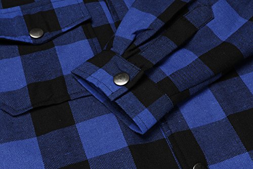 COOFANDY karierte Herren Hemdjacke, Blau/Schwarz - 5