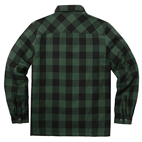 COOFANDY Herren Hemdjacke, kariert, Grün/Schwarz - 3