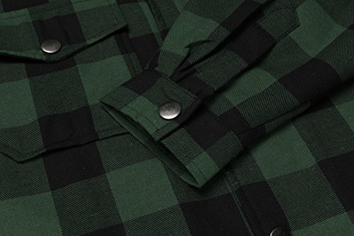 COOFANDY Herren Hemdjacke, kariert, Grün/Schwarz - 5