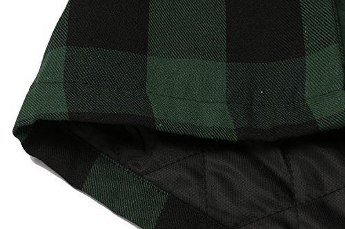 COOFANDY Herren Hemdjacke, kariert, Grün/Schwarz - 6