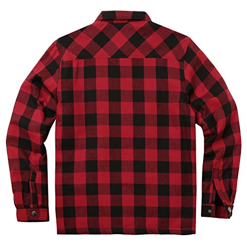 COOFANDY Hemdjacke, kariert, Rot - 3